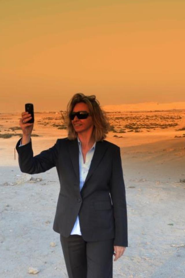 Nicola Tyler on location in the desert