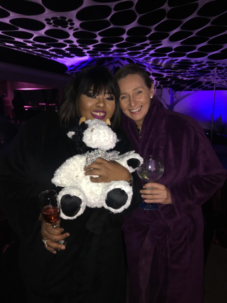 Nicola Tyler with a colleague at an evening event