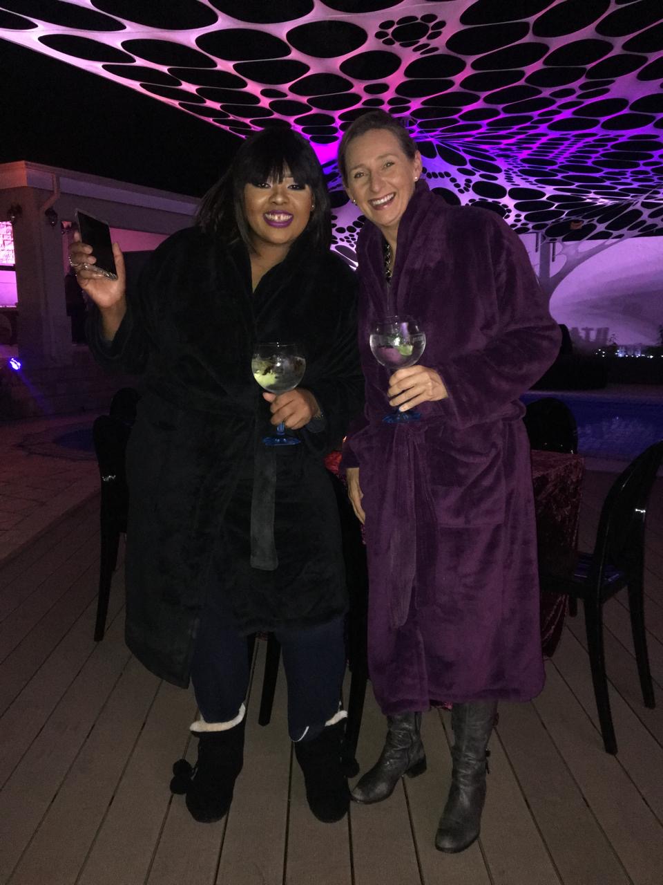 Nicola Tyler celebrating with a colleague